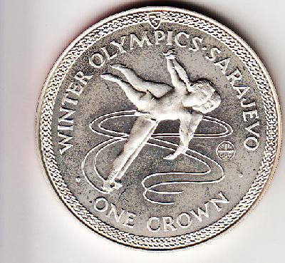 Beschrijving: 1 Crown  W-OLYMPIC 84  FIG.SKATING